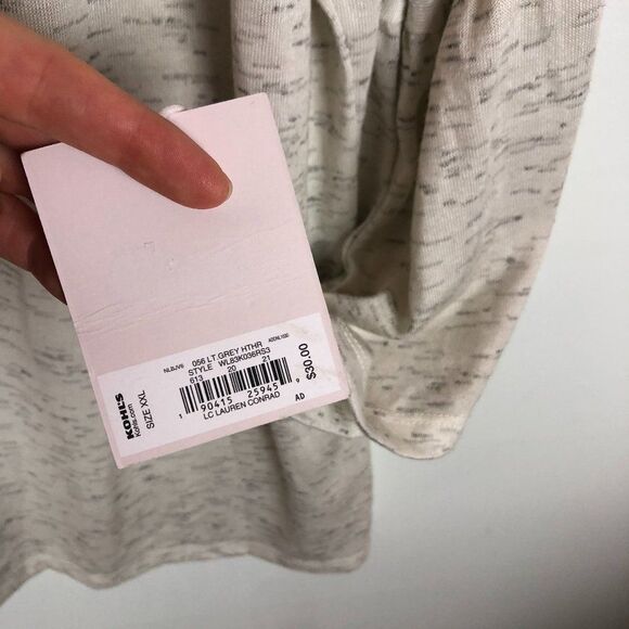NWT LC Lauren Conrad Light Grey Heather Blouse Top Women's Size XXL - Picture 4 of 6